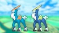Cobalion and its shiny variant (Image via The Pokemon Company)